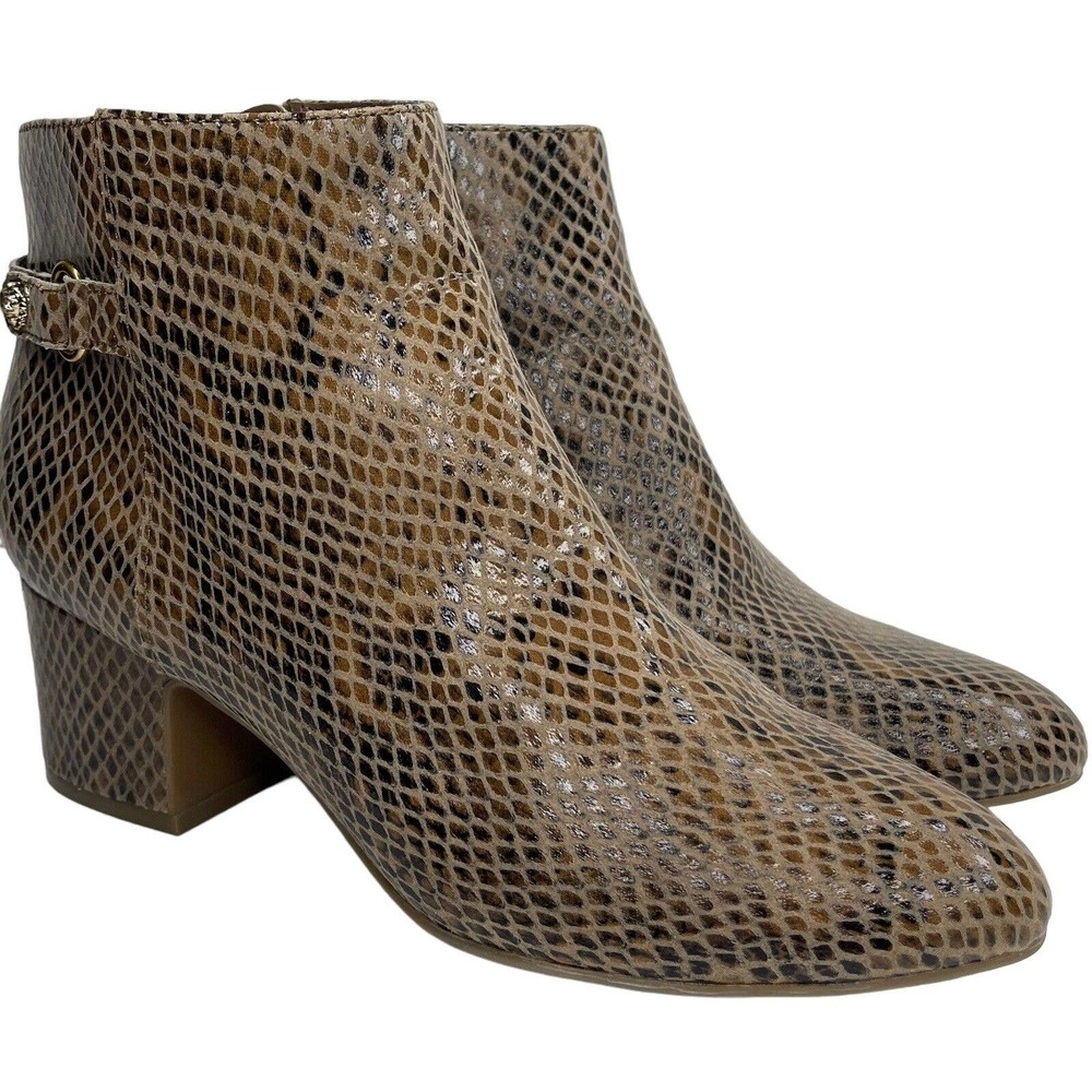 Anne Klein Hilda Women's Brown Snake Boots Size 7M Animal Print Booties